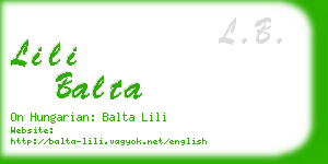 lili balta business card